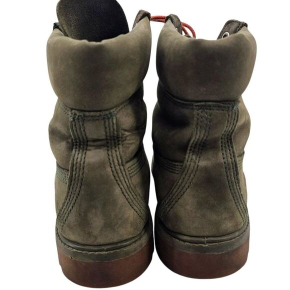 Timberland Mens 7.5 Premium 6" Waterproof Boots Green Nubuck *Needs New Laces - Picture 10 of 12